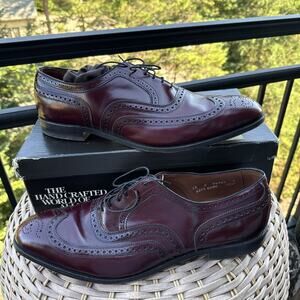 Allen Edmonds Dress Shoes Mens 15 C McAllister Wingtip Oxford Burgundy Oxblood